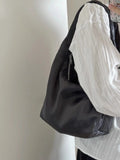 Vintage Black Handbag Women High Street Nylon Zipper Chic Casual Shoulder Bags Purse Female Large Capacity Tote Bag Y2k