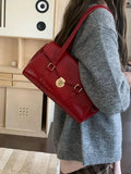 Casual Women's Underarm Bags Vintage Luxury Ladies Shoulder Bag PU Leather Fashion Female Tote Purse Handbags Retro Armpit Bag