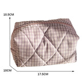 Fashion Checkered Floral Makeup Bag Large Capacity Portable Cosmetic Storage Bag Cotton Quilted Wash Bag Skincare Pouch