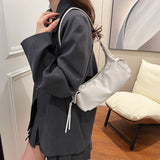 Solid Color PU Hot Selling Shoulder Bag Zipper High Aesthetic Fashionable Handbag Soft Simple Versatile Crossbody Bag