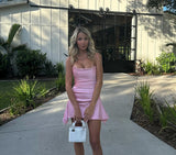 Summer Sexy Corset Dress Mini Silk Satin Birthday Holiday Night Date Party Dress Bodycon Ruched Dresses Women 2022 High Quality
