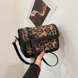 Leopard Trend PU Hasp Shoulder Bags Spring New Fashion Simple Fashion Designer Square Bag Soft Women's Crossbody Bags