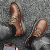 Fashion trend thick soled men's casual business leather shoes High quality versatile style Party Wedding height increasing shoes