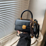 Vintage Fashion Top-handle Bags For Women Flap Shape Shoulder Crossbody Bag With Pendant Winter New Luxury Designer Handbag