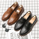 Men's Loafers Business Dress Leather Shoes Men's Brand Brown Oxford Shoes High Quality Soft Flat Casual Shoes mocassin homme