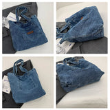 Retro Denim Women's Bag New Jeans Messenger Bag Y2K Canvas Shoulder Bag Crossbody Eco Bag Korean Shopper School Handbag Ins