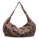 Large Capacity Leopard Nylon Hot Selling Crossbody Bag Zipper High Aesthetic Fashionable Shoulder Bag Soft Simple Handbag