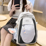 Patchwork Color Women Backpack Waterproof Nylon Travel Bag High Quality Student Bookbag Preppy Schoolbag Rucksack