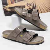 Men Leather Sandals Summer Classic Boys Shoes Slippers Soft Sandals Roman Comfortable Outdoor Beach Walking Footwear All-Match