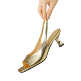 Open Toe Mid Heels Shoes Sandals Women Slides New Summer Brand Pumps Shoes Party Designer Dress Women Slippers Zapatillas