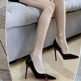 Woman Pumps Formal Black Pointed Toe Shoes for Women Sexy Super High Heel Shoe Trend with Discount Korean Style Footwear A
