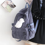 New Corduroy Women Backpack Female Shoulder School Bag for Teens College Women's Travel Backpacks Laptop Computer