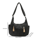 Retro Canvas Underarm Hobo Bag Women Shoulder Crossbody Bag New Commuting Versatile Simple Tote Bag