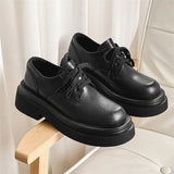 Men's Working Leather Shoes Lace Up Shoes Breathable Retro Black Casual Shoes for Men Outdoor Platform Zapatillas Hombre