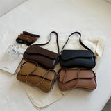 Vintage Small PU Leather Flap Underarm Bags for Women Spring Female Crossbody Bag Armpit Handbags and Purses