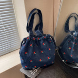 New Embroidered Denim Casual Women's Tote Bag Fashionable Elegant Shoulder Bags Simple Large Capacity Women's Crossbody Bag