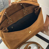 Suede Bag Brand Women Bag Frosted Suede Brown Women Totes Versatile Belt Bucklewomen Shoulder Bags Fashion Crossbody Handbags