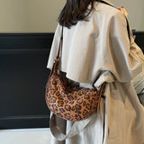 Casual PU High Capacity Sewing Thread Leopard Print Women's Shoulder Bags High Quality Versatile Women's Crossbody Bags