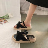Sandias De Tacon Internet Hot Women Shoes Summer Fairy Style New Improve Fashion Student Platform Roman Lady Flat Shoe