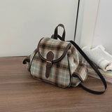 Korean Vintage Preppy Sweet Y2k Aesthetic Backpack Girls All Match Cute Plaid Schoolbags Streetwear Fashion Women Chic Backpacks