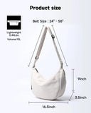 Nylon Crescent Crossbody Bag for Women Sling Casual Dumpling Bag with Mini Pocket Simple Hobo Bag