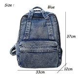 Denim Backpack For Women And Men Casual Large Capacity Laptop Bagpack College Student School Bags Book Fashion Blue Travel bolsa