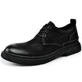 Classic Retro Men's Genuine Leather Shoes Thick Soled Men's Casual Shoes Office Business Shoes Banquet Dress Shoes