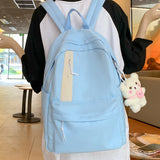 New Simple Design Solid Color Woman Backpack Teenager Student School Bag For Teenage Girls Boys Man Book Rucksack