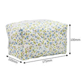 New Storage Organizer Floral Puffy Quilted Makeup Bag Flower Printed Cosmetic Pouch Large Travel Cosmetic Bag Makeup Accessory