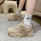 Ladies Footwear Sports Sneakers High on Platform Women's Shoes Athletic Spring Autumn Aesthetic Original Stylish Daily Routine H