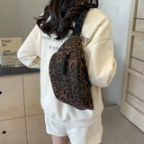 Leopard Zipper Waist Packs Casual Portable Crossbody Bags for Women Fashion Basic Style Versatile Bolsas Para Mujeres