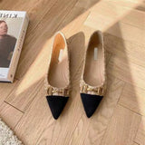 Pointed Toe Low Heel Elegant Office Shoes For Women Luxury Leather Casual Ladies Summer Footwear Y2k Non Slip Genuine Mark