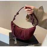 Velvet Material Zipper High Quality Shoulder Bag Solid Color Simple Fashionable Crossbody Bag Soft Western Style Handbag