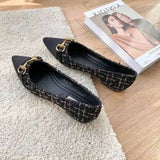 Pointed Toe Low Heel Elegant Office Shoes For Women Luxury Leather Casual Ladies Summer Footwear Y2k Non Slip Genuine Mark