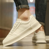 Spring Men's Elevator Shoes Men Loafers White Soft Leather Moccasins Height Increased 5cm Taller Shoes Man Sneakers