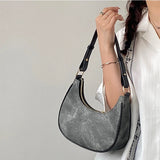 Fashion Design Women's Hobos Shoulder Bags Half Moon Ladies Underarm Bag Clutch Purse Handbags Female Crescent Messenger Bag
