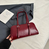 LEFTSIDE Design Small PU Leather Shoulder Bag Lady Handbags and Purses Women 2024 Y2K Korean Fashion Solid Color Tote Bag