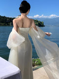 Elegant Wedding Long Dresses for Women Strapless Bodycon Mermaid Evening Party Dress Slim Prom Robe Korean Fashion Vestido Mujer