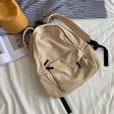 Backpacks Women Solid Black Large Capacity Backpack Trendy Harajuku Casual Zipper Waterproof Bag Students Japanese Style Mochila