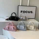 Small Crossbody Bags with Short Handle for Women Trend Fashion Leather Shoulder Bag Female Solid Color Handbags