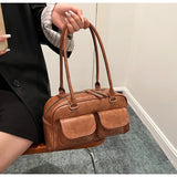 Autumn and winter Small Double Pockets Shoulder Bags for Women New Fashion Trend Designer Underarm Bag Female Handbags