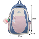 Patchwork Color Women Backpack Waterproof Nylon Travel Bag High Quality Student Bookbag Preppy Schoolbag Rucksack