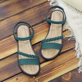 Sandals Woman Orthopedic Green Comfortable Sandal Summer New Without Heel Butterfly Fashion Stylish Flat Heeled Roman