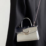 Casual Korean Style Handbag Solid Color Pu Leather Chain Fashion Shoulder Bag Spring Classic Vintage Crossbody Bag
