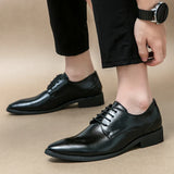 Classic Men's Pointed Toe Leather Shoes Banquet Wedding Shoes Men's Business Career Casual Shoes Gentleman Men's Formal Shoes