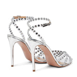 New brand Sequined Crystal Women Sandals Sexy Spike High heels Gladiator sandals Summer Wedding Prom Shoes Sandalias Mujer