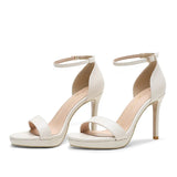 Summer Women 8cm 9.5cm High Heels 2.5cm Platform Sandals Lady Stiletto Heels Sandles Nightclub Prom Catwalk Fetish Shoes