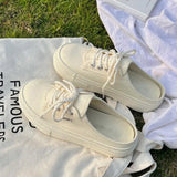 Mules Shoes Outside Off White Women's Slippers and Ladies Sandals with Strap Thick Sports Cotton Platform Slides Summer B F