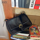 PU Leather Handbags Hobo For Women Shoulder Bag Fashion Classic Casual Large Tote Underarm Bag Luxury Designer Black