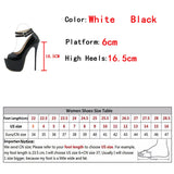 Fashion Design Double Buckle Strap Platform Sandals Women Pumps Sexy Peep Toe 16.5CM Super High Heels Stripper Shoes White